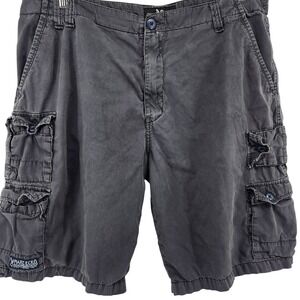 Marc Ecko Cut & Sew Cargo Shorts Mens 36 Grey Streetwear Y2K Skater Rugged Faded